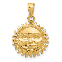 14K Gold Polished Reversible Sun Pendant for Men by Sophia Jewelers