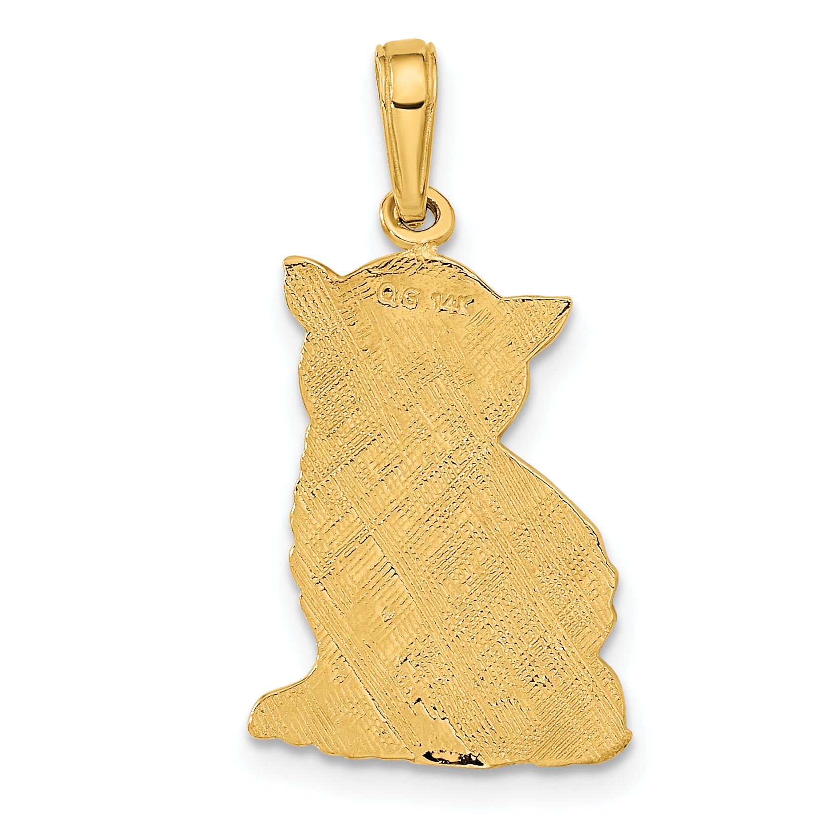 14k Polished Cat Charm