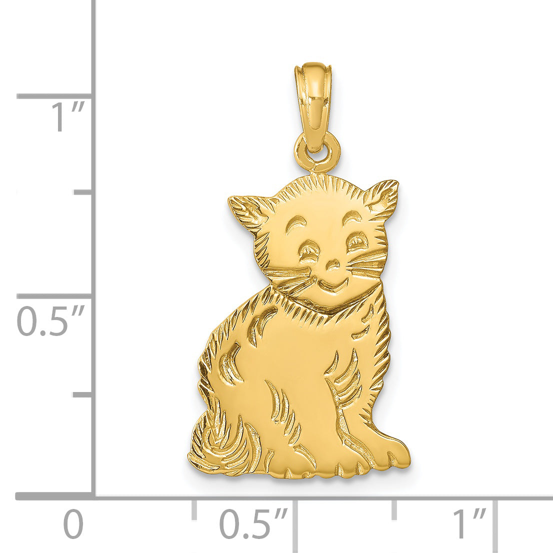 14k Polished Cat Charm