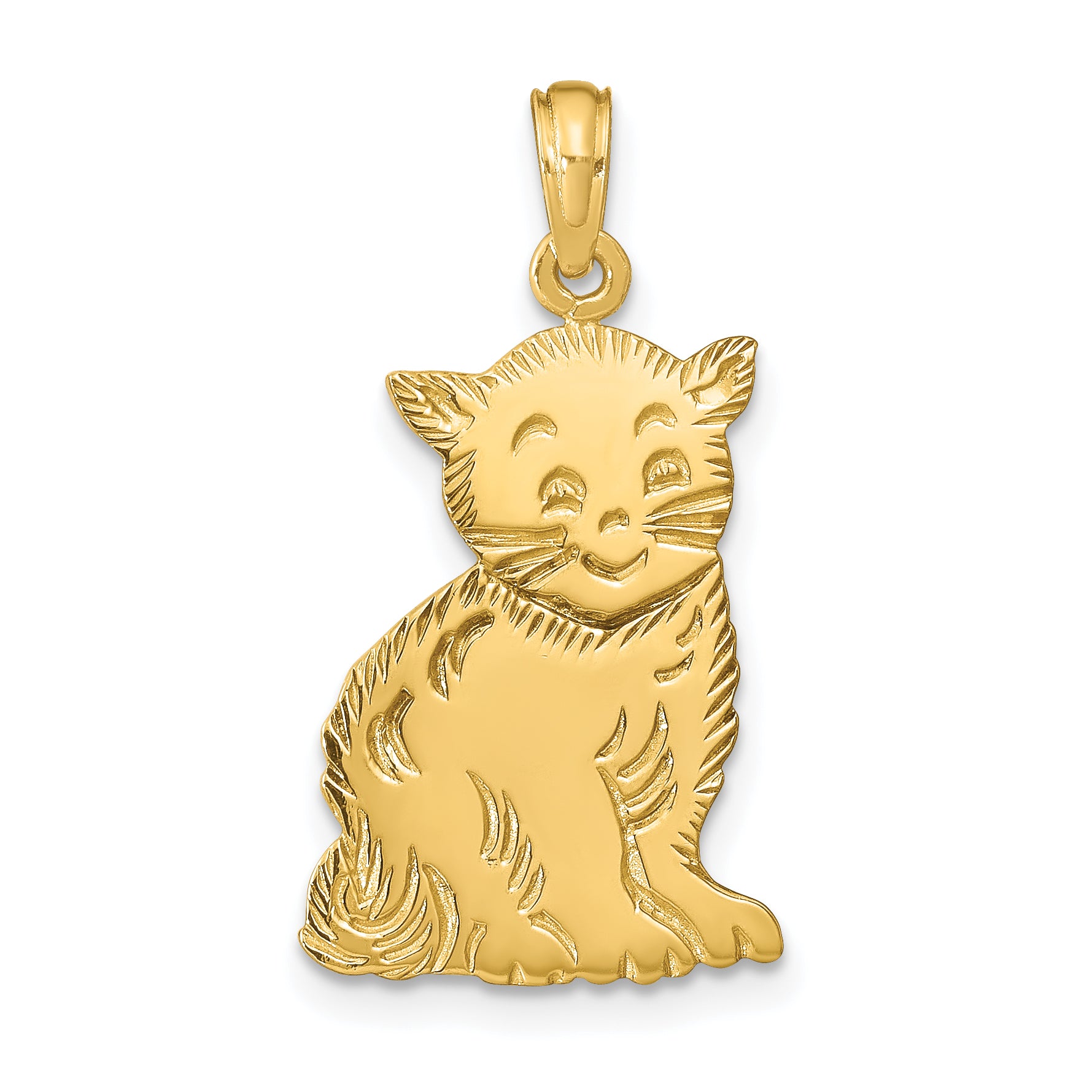 14k Polished Cat Charm