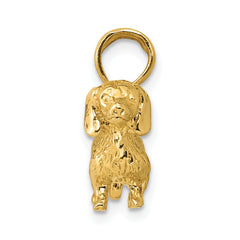 14K Gold Polished 3D Dachshund Charm by Sophia Jewelers