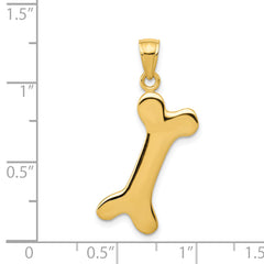 14k Solid Polished Dog Bone Charm