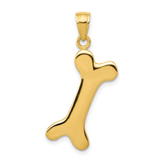 14k Solid Polished Dog Bone Charm