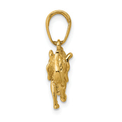 14K Gold Polished 3-D Elephant Pendant for Men by Sophia Jewelers