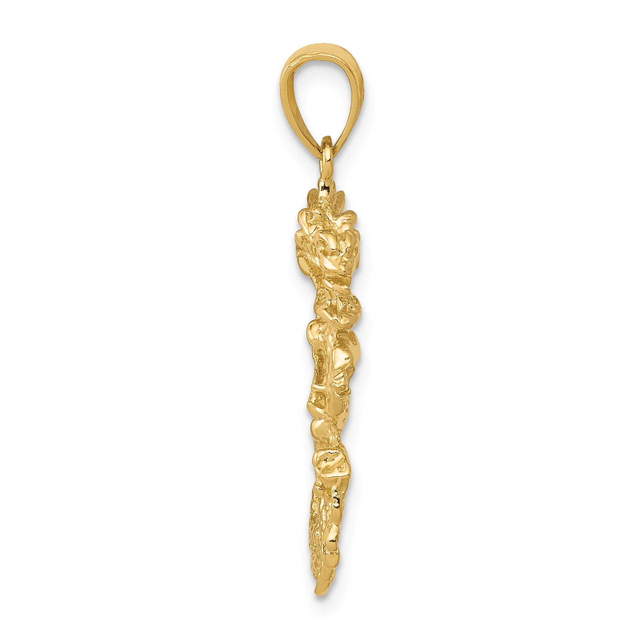 14k Solid 3-D Dragon Pendant