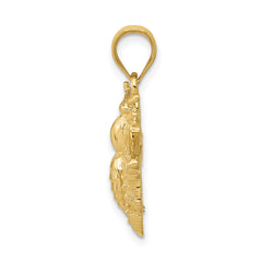 14k Solid Open-Backed Bee Pendant