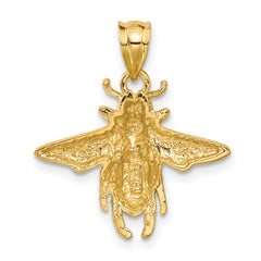 14k Solid Open-Backed Bee Pendant