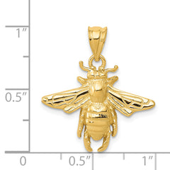 14k Solid Open-Backed Bee Pendant