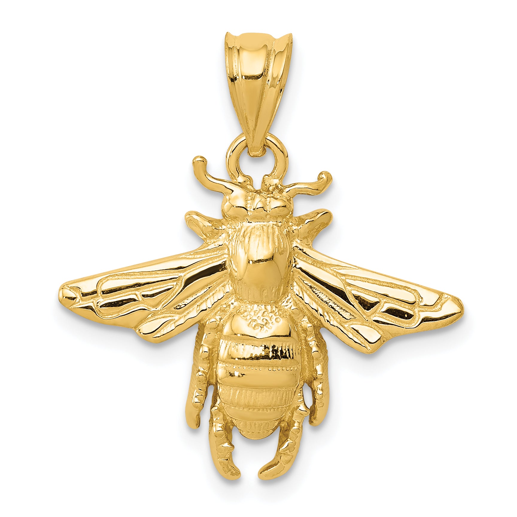 14k Solid Open-Backed Bee Pendant