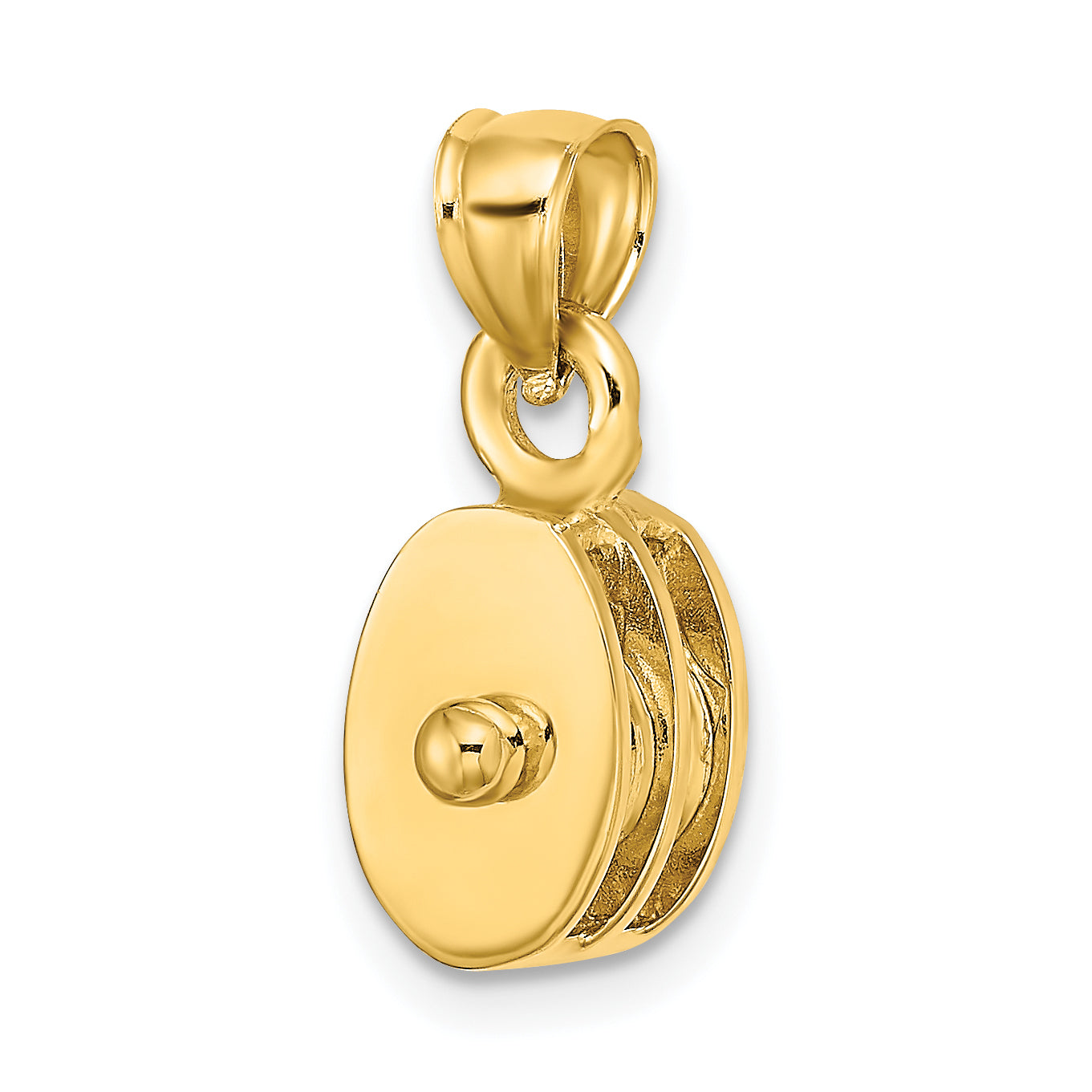 14K Polished 3-D Moveable Pulley Charm