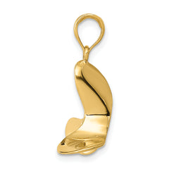 14K Gold Men's Polished 3D Propeller Pendant Elegant Style