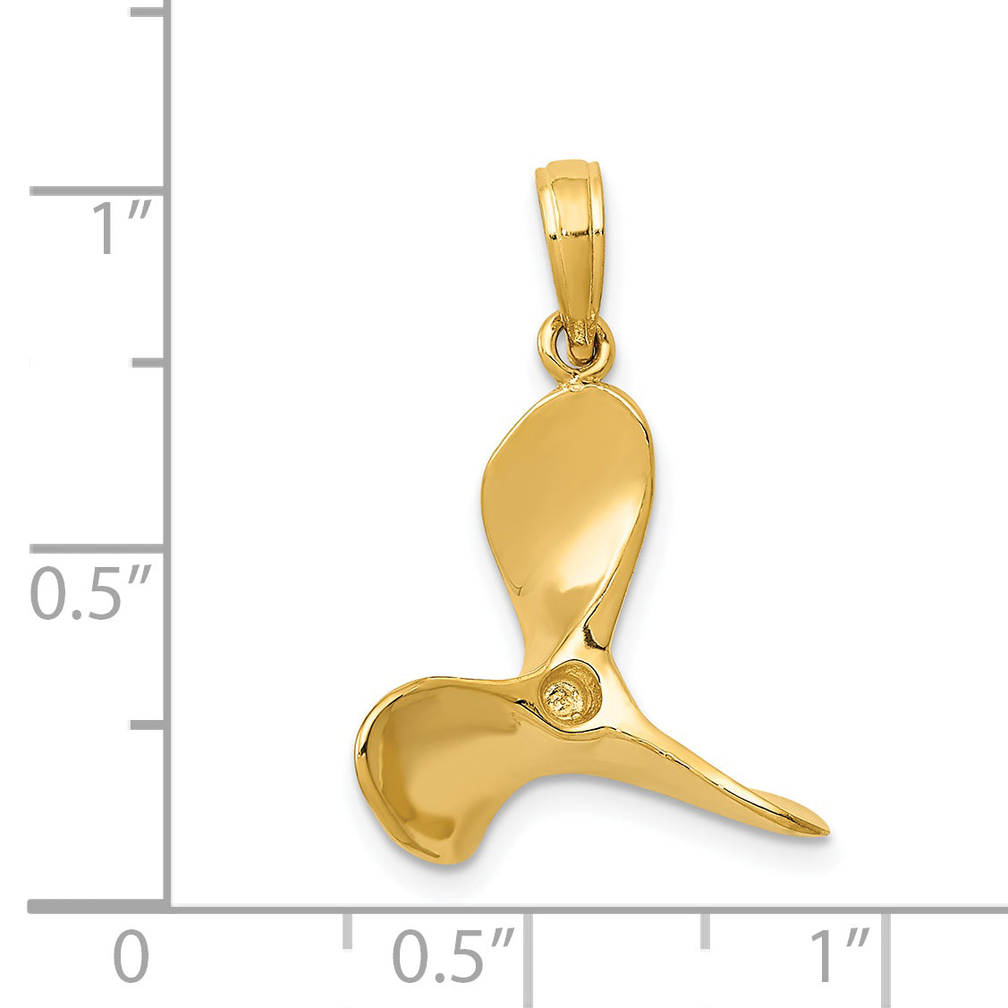 14K Gold Men's Polished 3D Propeller Pendant Elegant Style