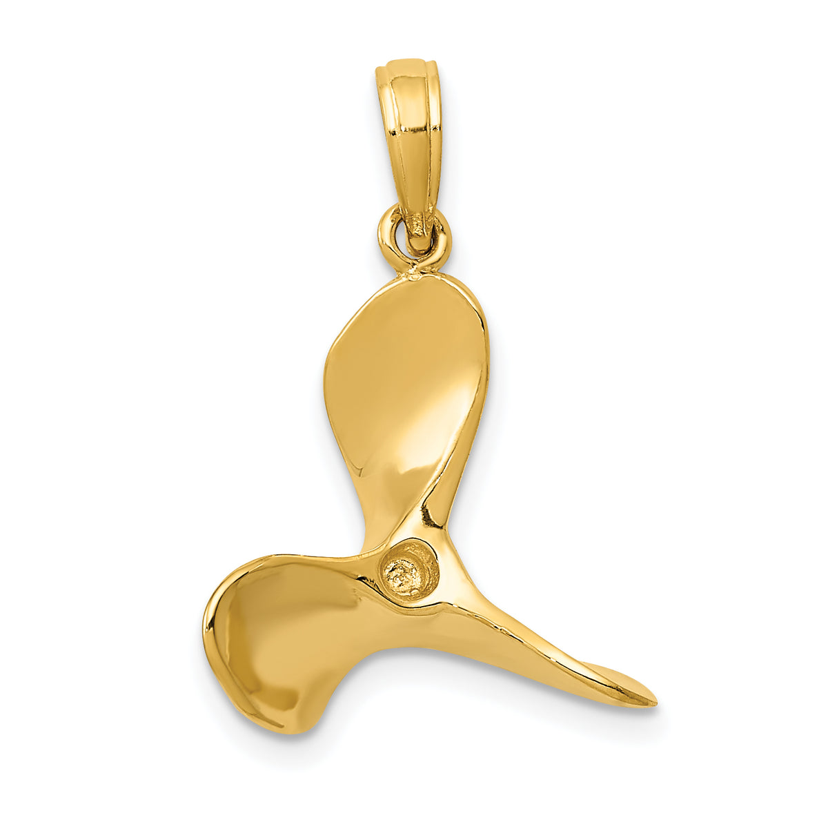 14K Polished 3-D Propeller Pendant