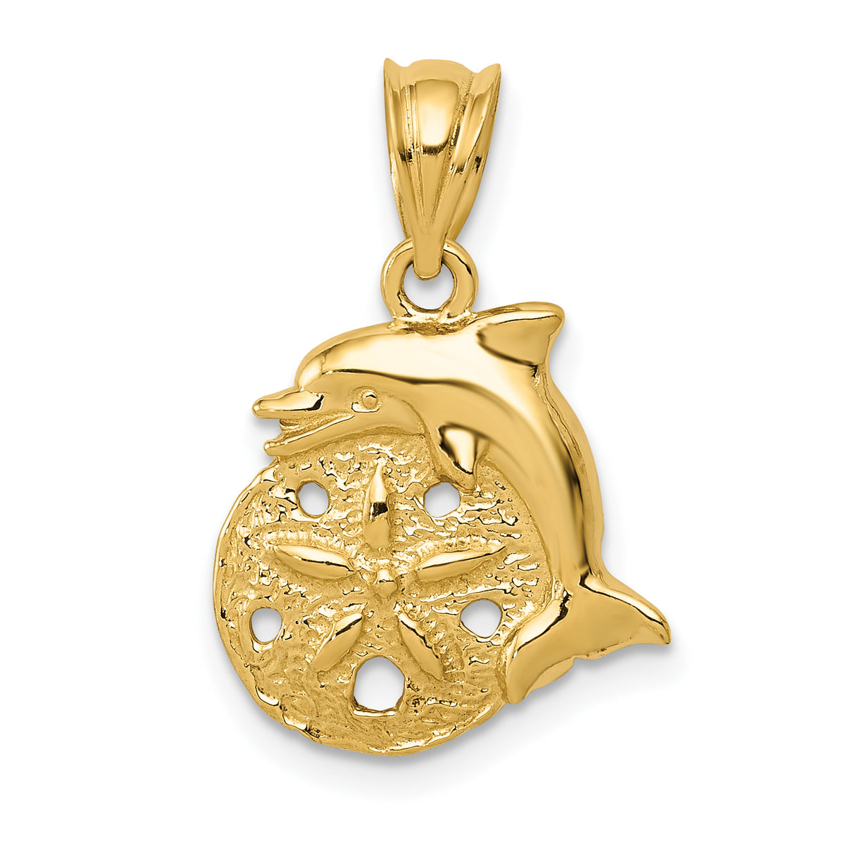 14k Dolphin and Sanddollar Charm