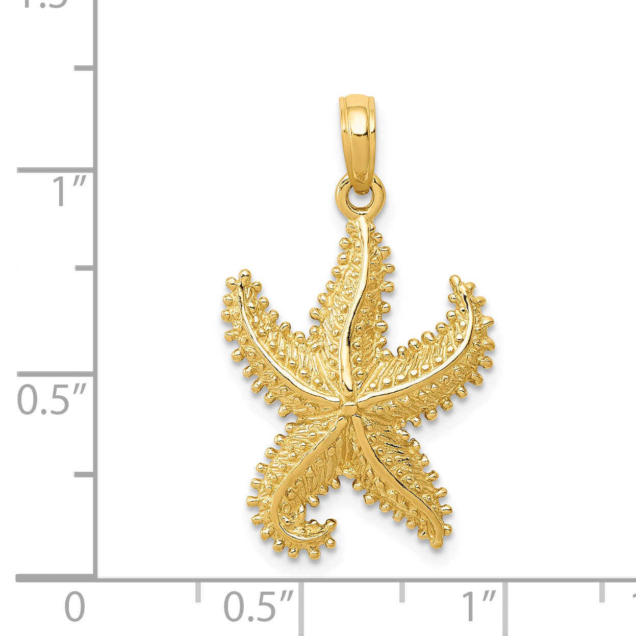 14k Polished Open-Backed Starfish Pendant