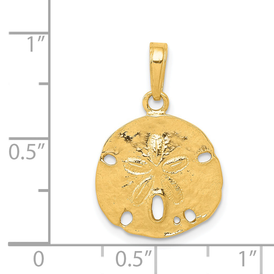 14k Polished Sand Dollar Pendant