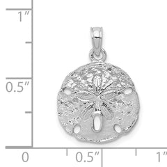 14k White Gold Polished Sand Dollar Pendant