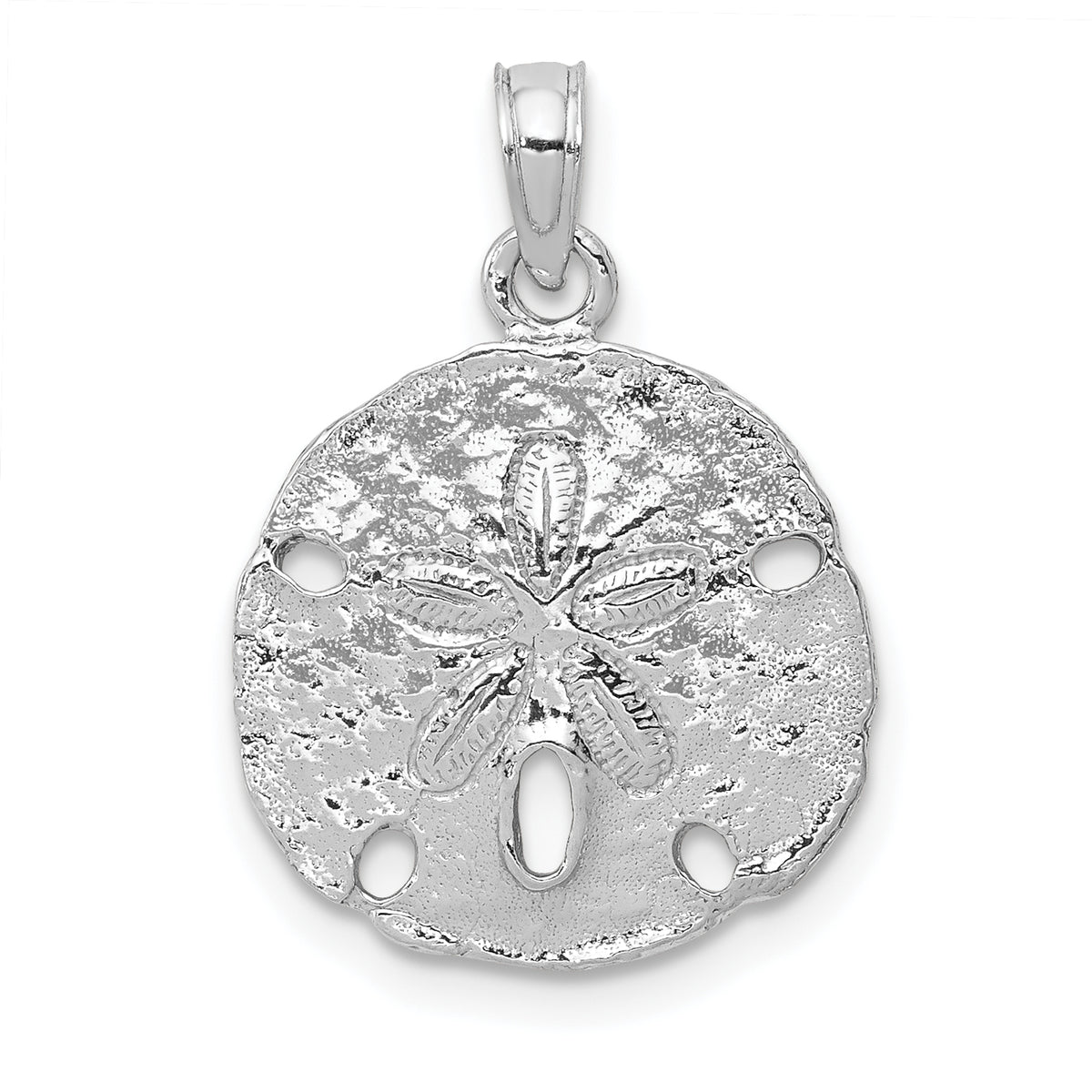 14k White Gold Polished Sand Dollar Pendant