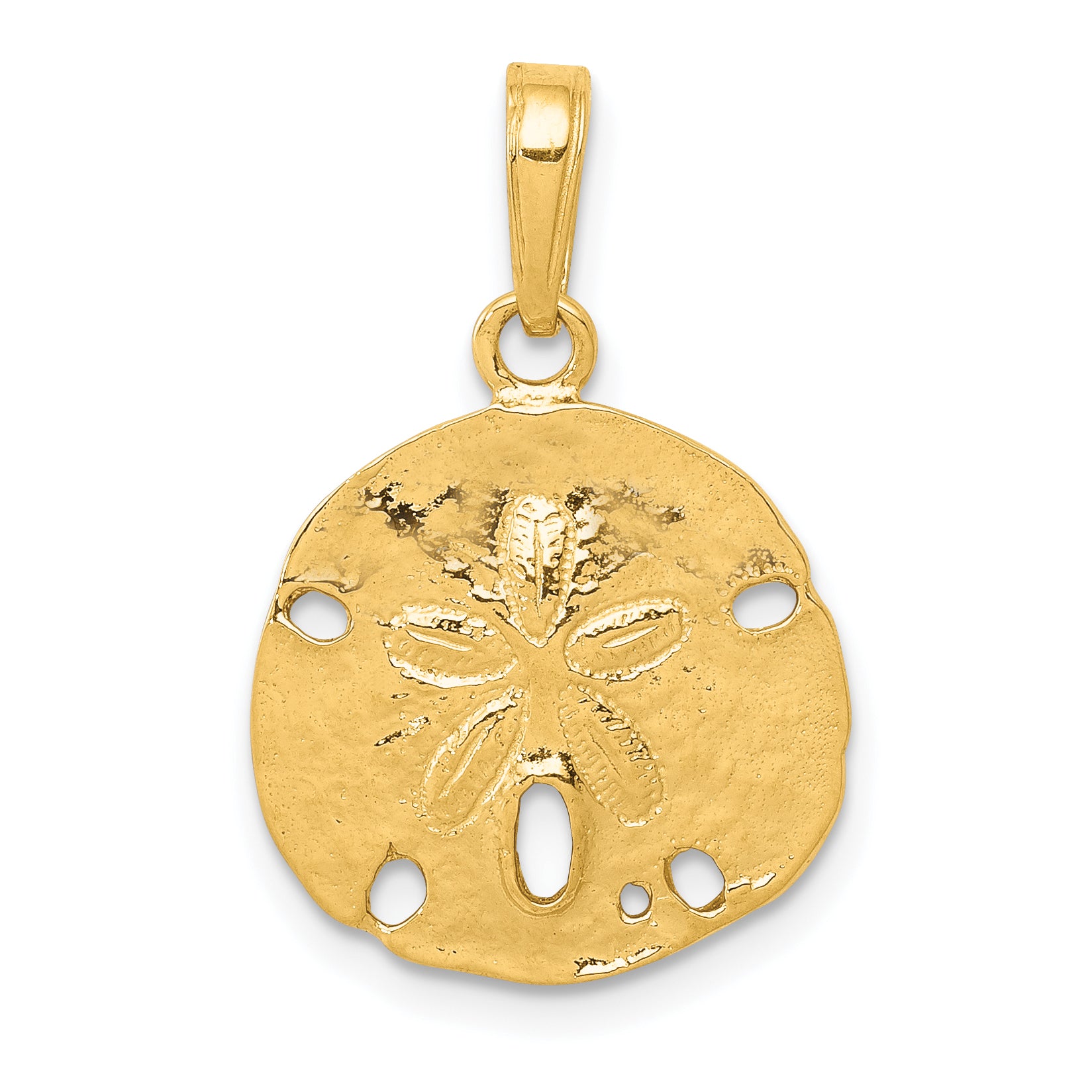 14k Polished Sand Dollar Pendant