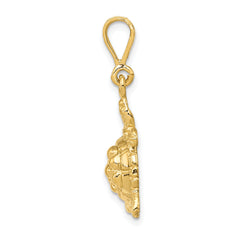 14k Solid Polished Open-Backed Sea Turtle Charm