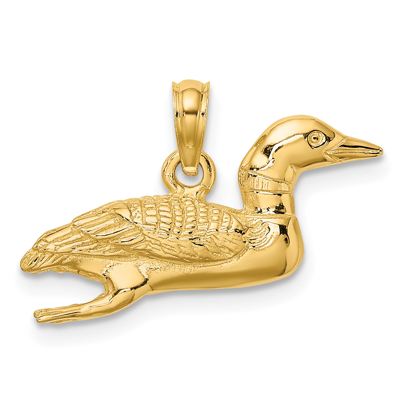 14k Solid Polished 3-Dimensional Mallard Charm