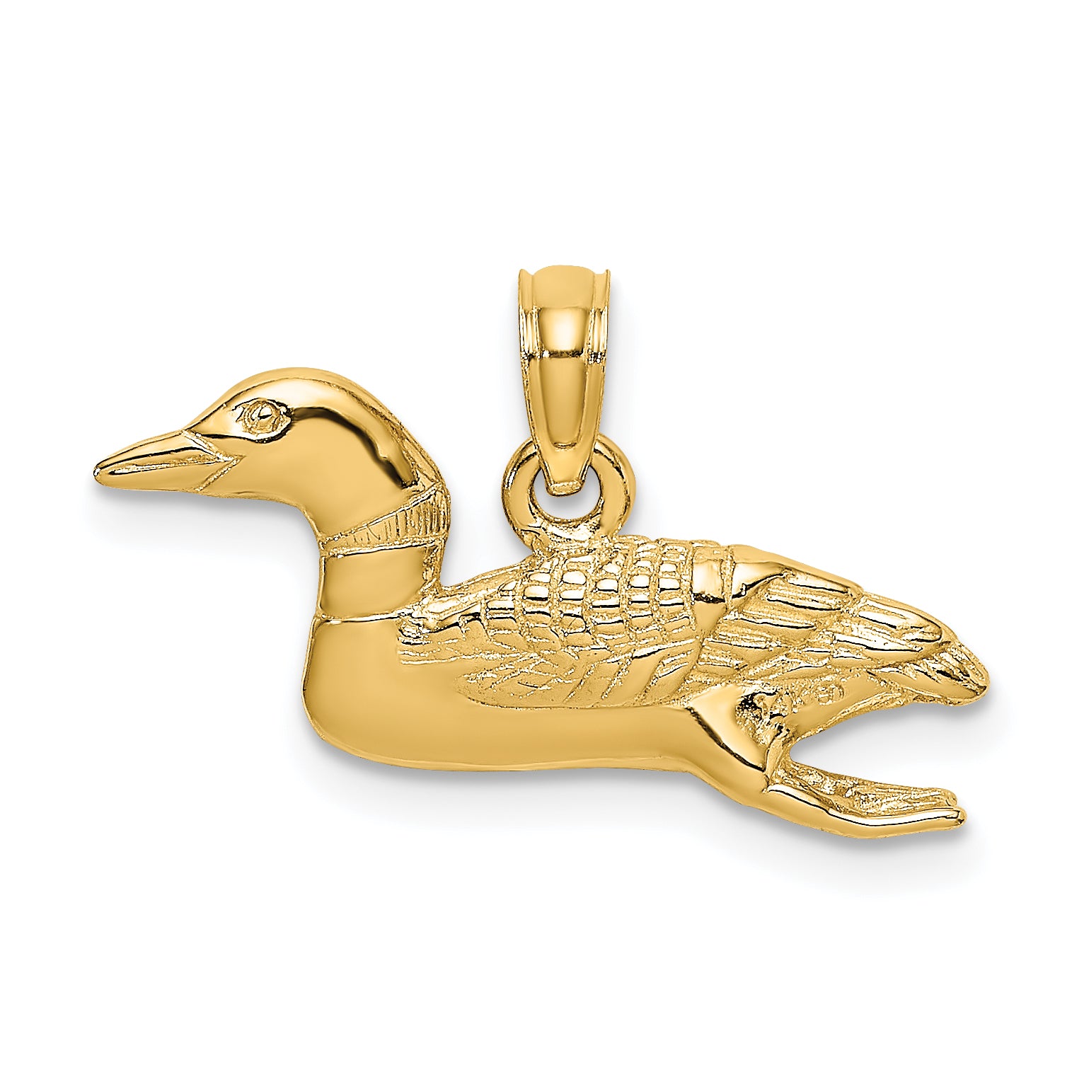 14k Solid Polished 3-Dimensional Mallard Charm