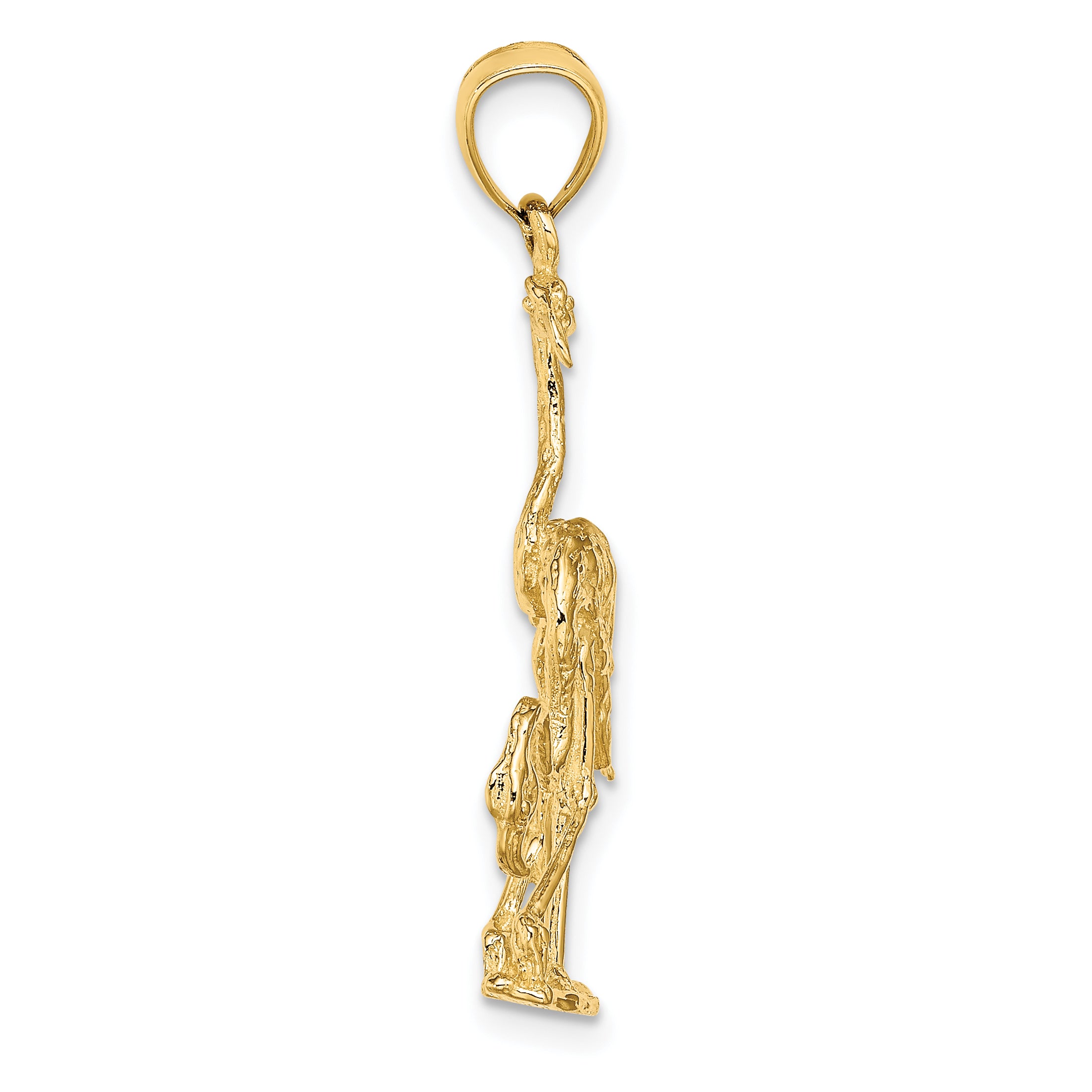 14k Solid Polished 3-Dimensional Double Flamingo Charm