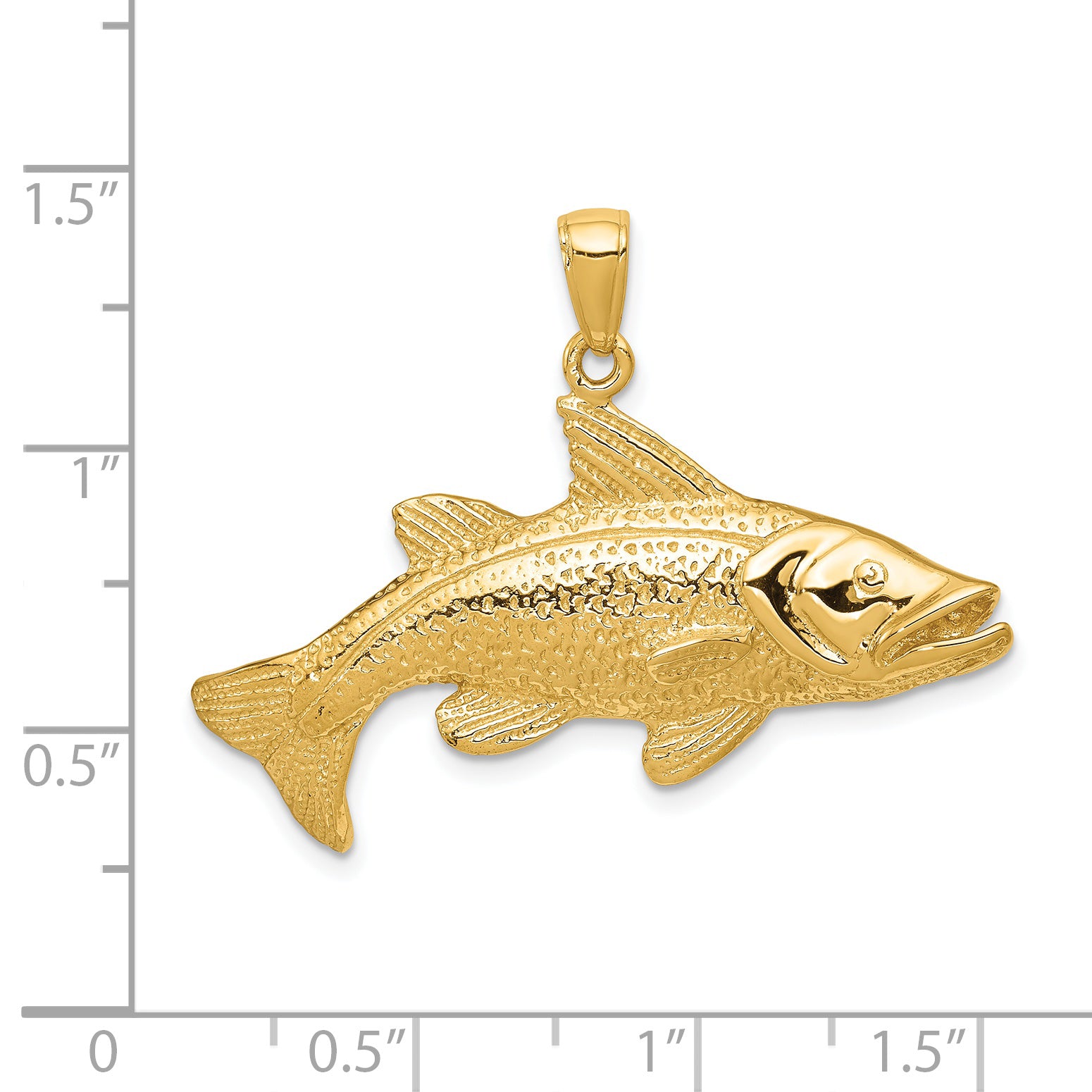 14k Polished Open-Backed Redfish Pendant