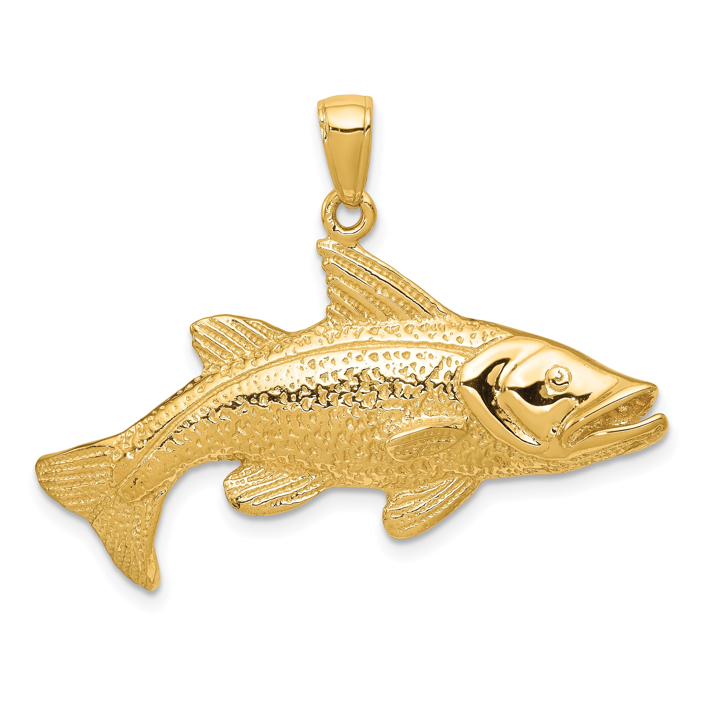 14k Polished Open-Backed Redfish Pendant