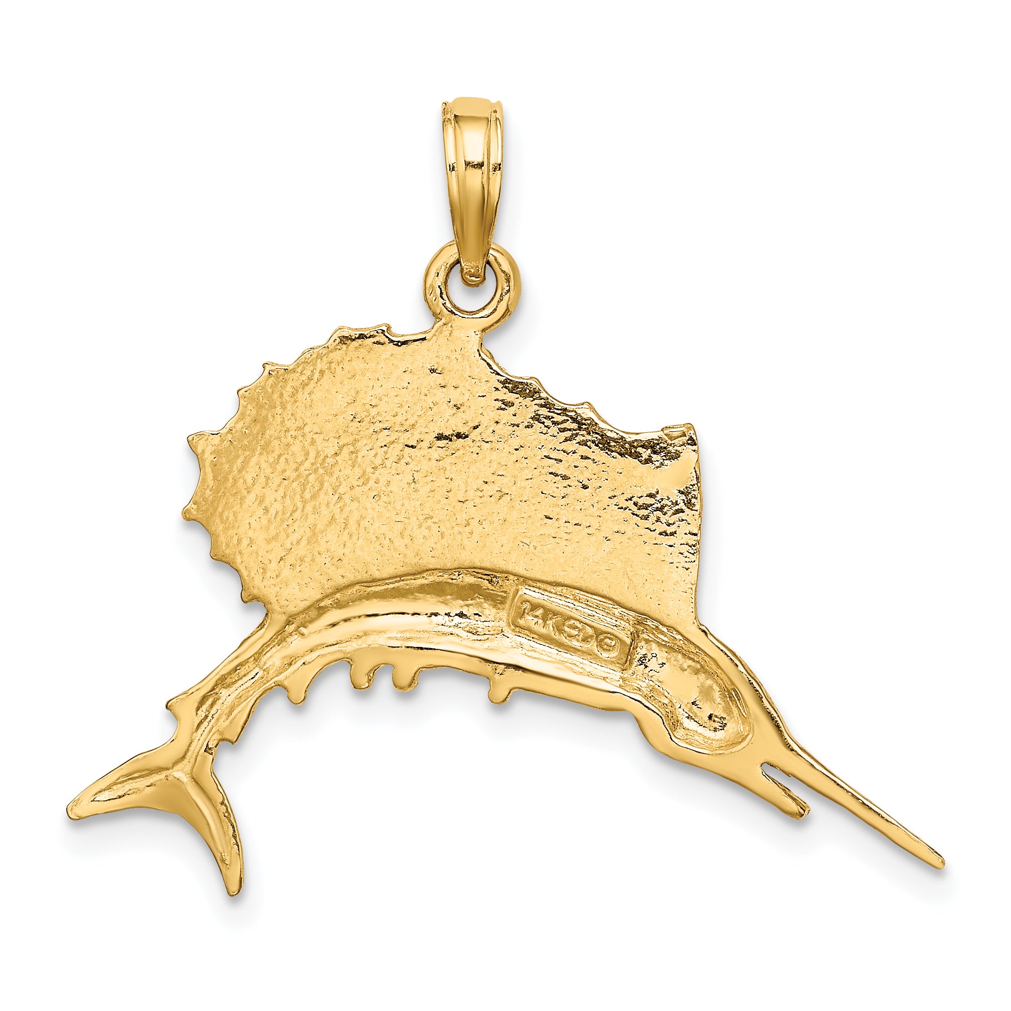 14k Polished Sailfish Pendant