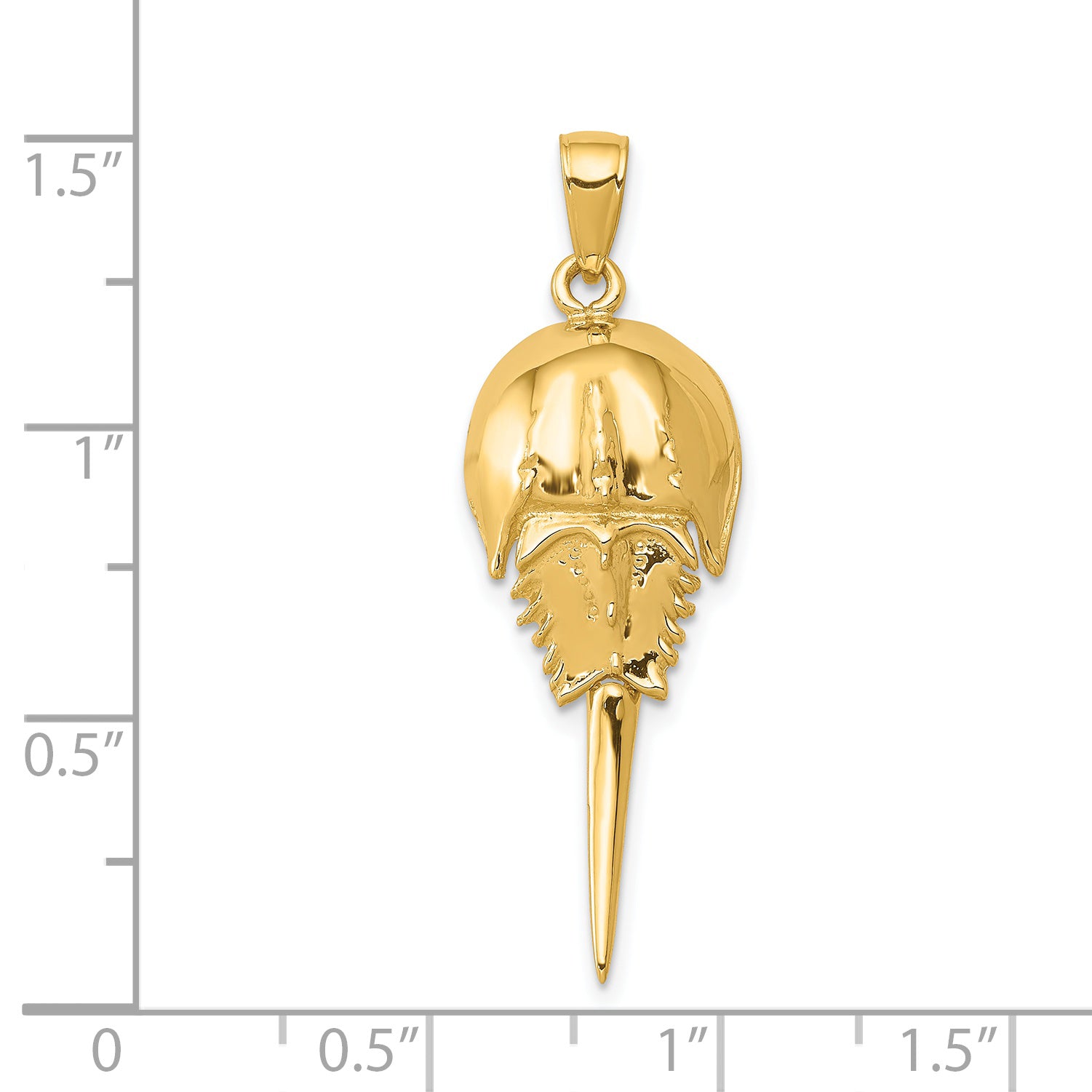 14k Polished Moveable Horseshoe Crab Pendant