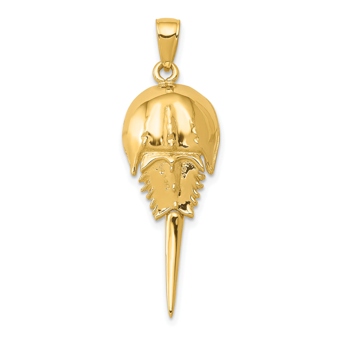 14k Polished Moveable Horseshoe Crab Pendant