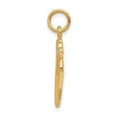 14K Gold Polished Lacrosse Sticks Charm for Men  Textured, Themed Design