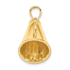 14k Solid Polished 3-D Large Megaphone Charm