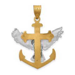 14k Two-tone Mariners Cross w/Eagle Pendant