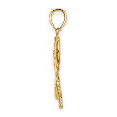 14k Solid Polished Weightlifter Pendant