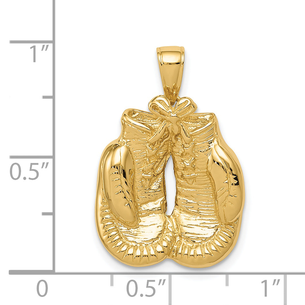 14K Gold Polished Boxing Gloves Pendant for Men  Classic & Stylish Design