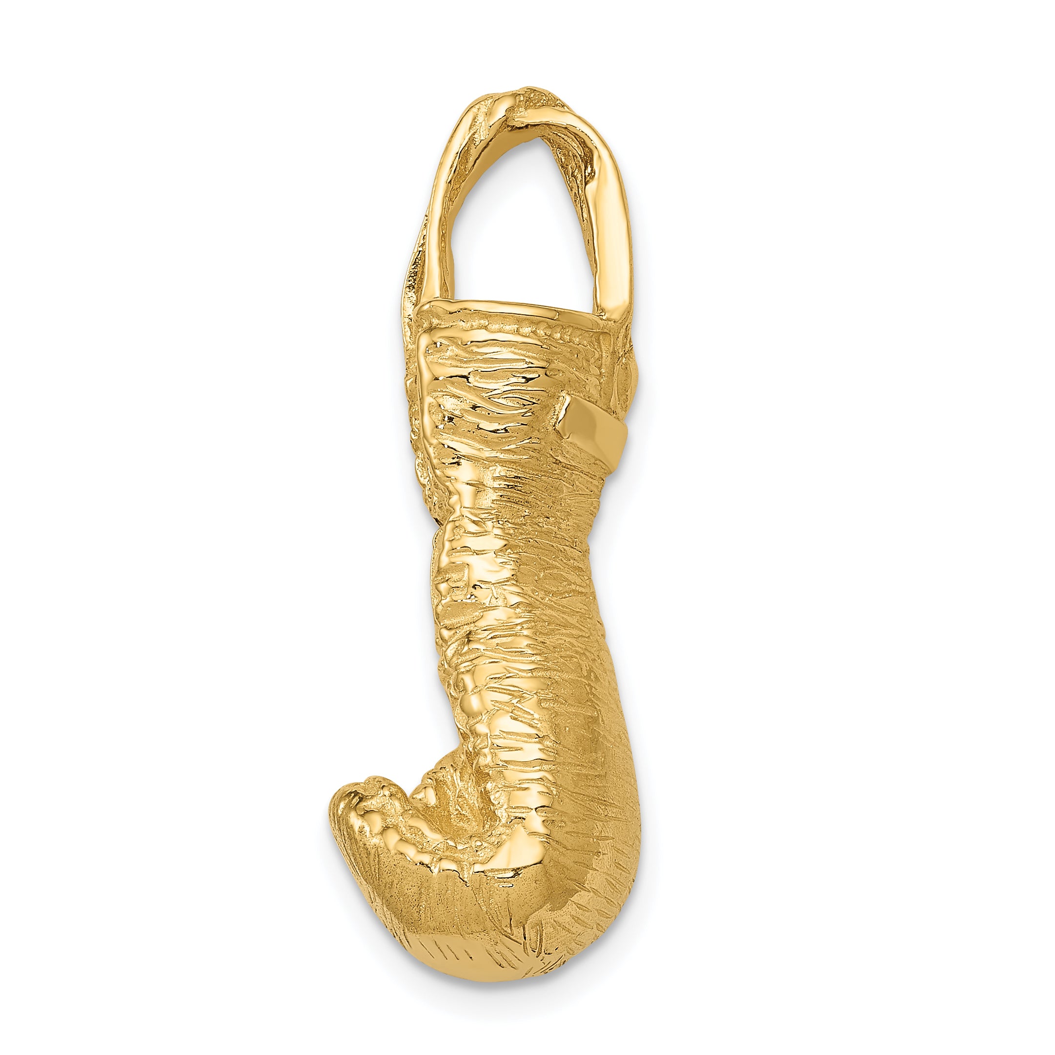 14K Gold Polished Hollow 3D Boxing Glove Pendant for Men