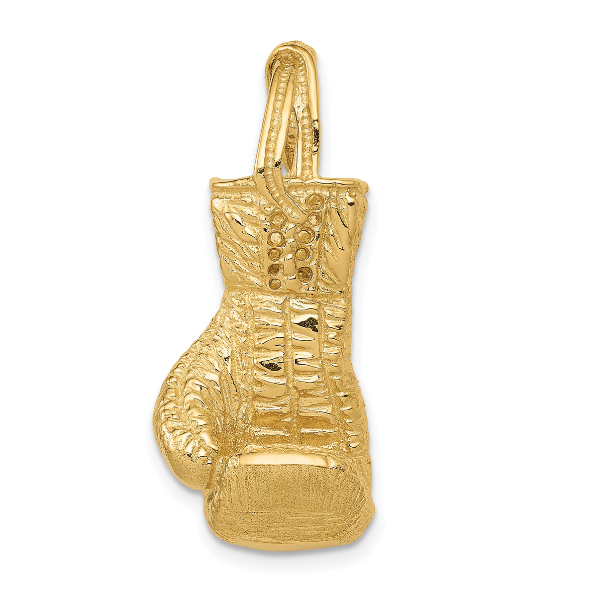 14K Hollow Polished 3-D Boxing Glove Pendant