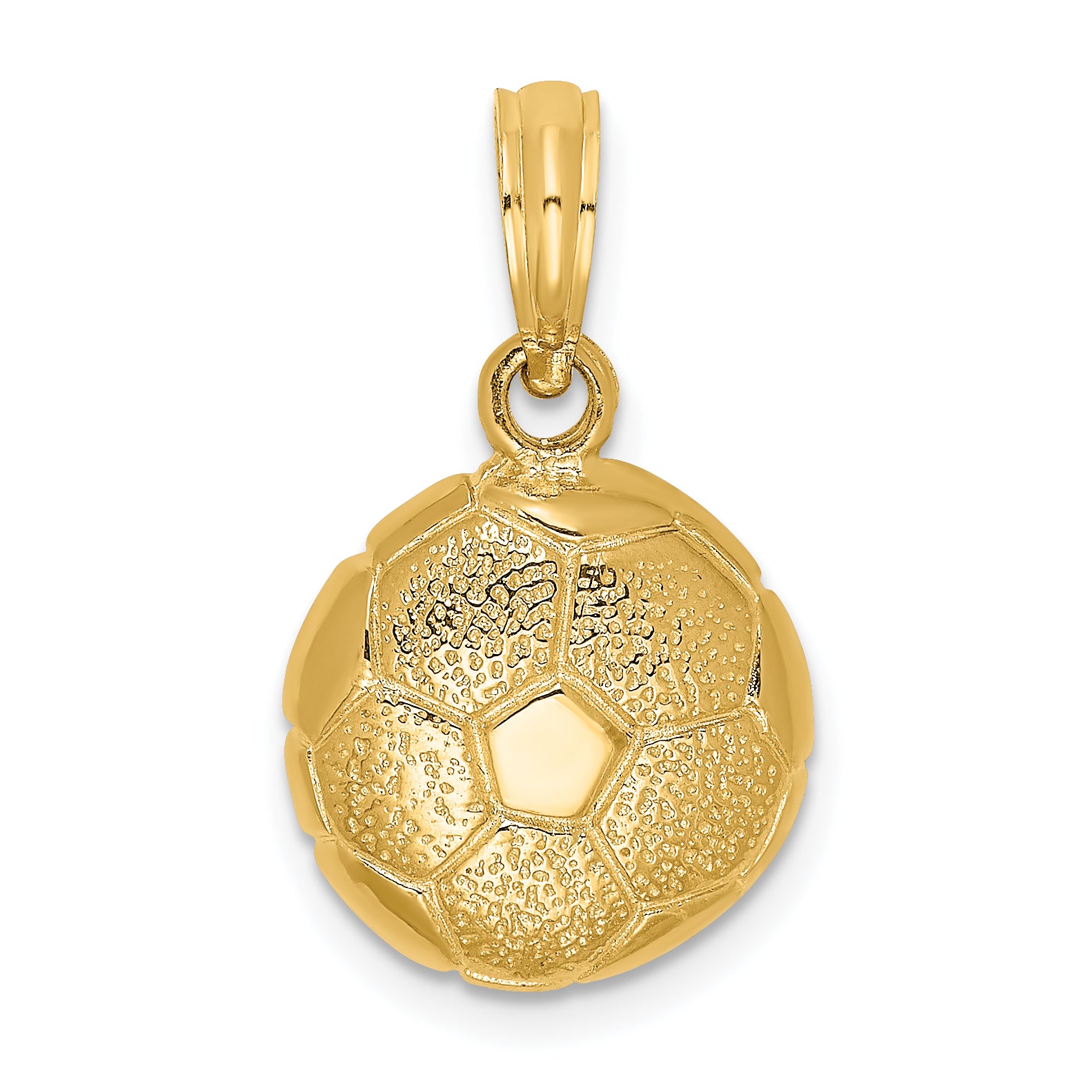 14k Solid Polished Open-Backed Soccer Ball Charm