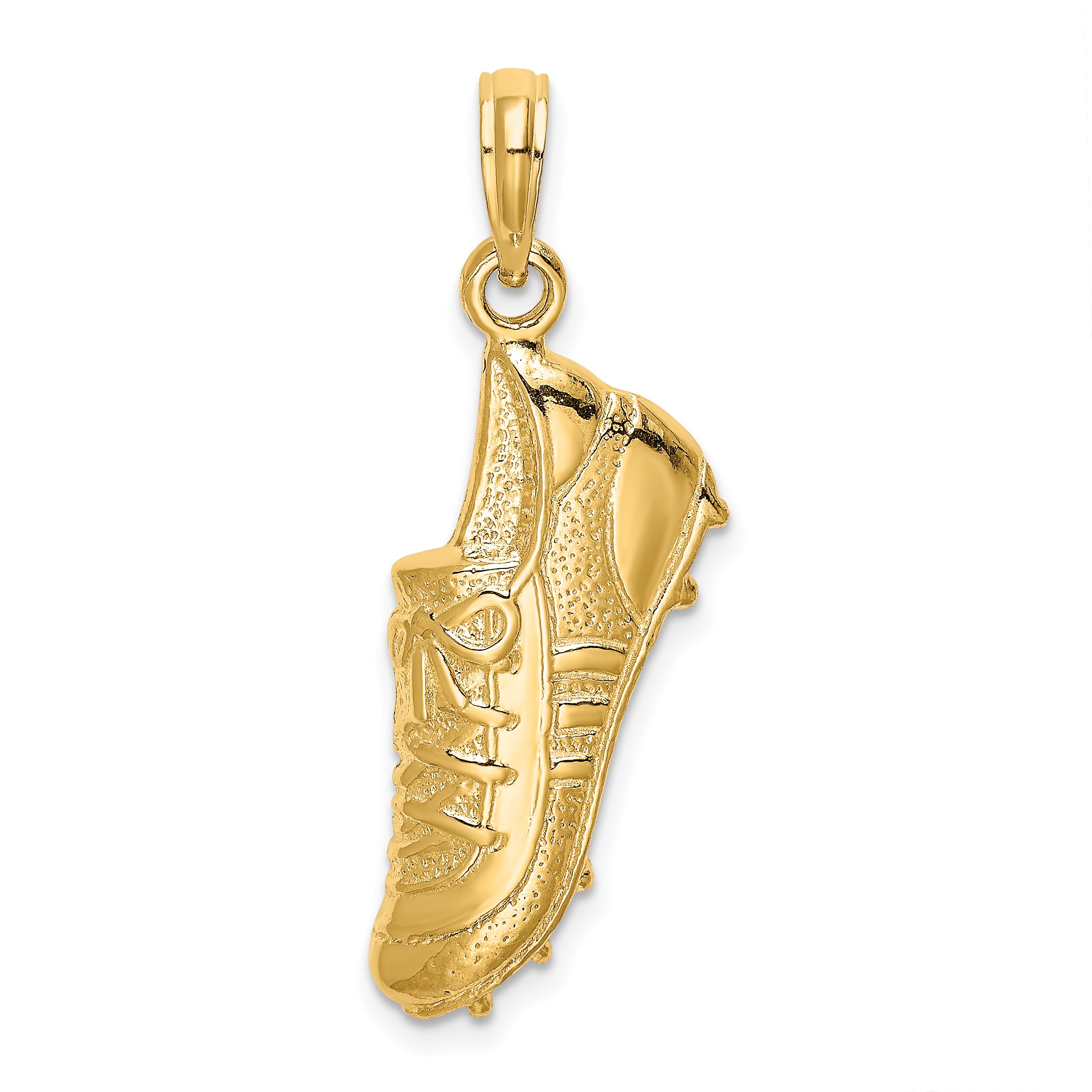 14k Polished Open-Backed Soccer Cleat Shoe Charm