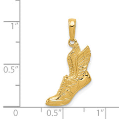 14K Gold Polished Running Shoe Pendant for Men  Solid & Textured