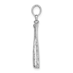 14K White Gold 2-D Baseball Charm