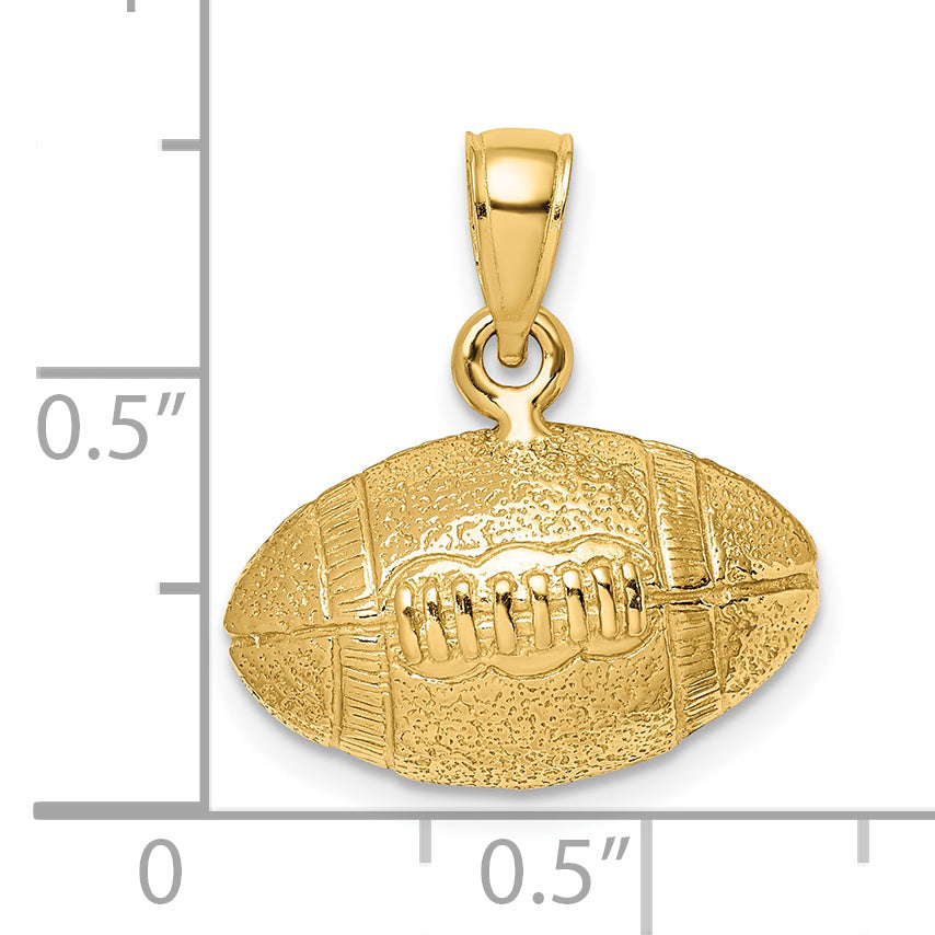 14K Polished 3-D Football Charm