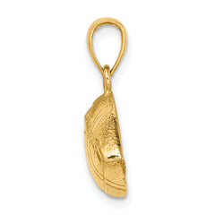 14k Polished Open-Backed Football Charm