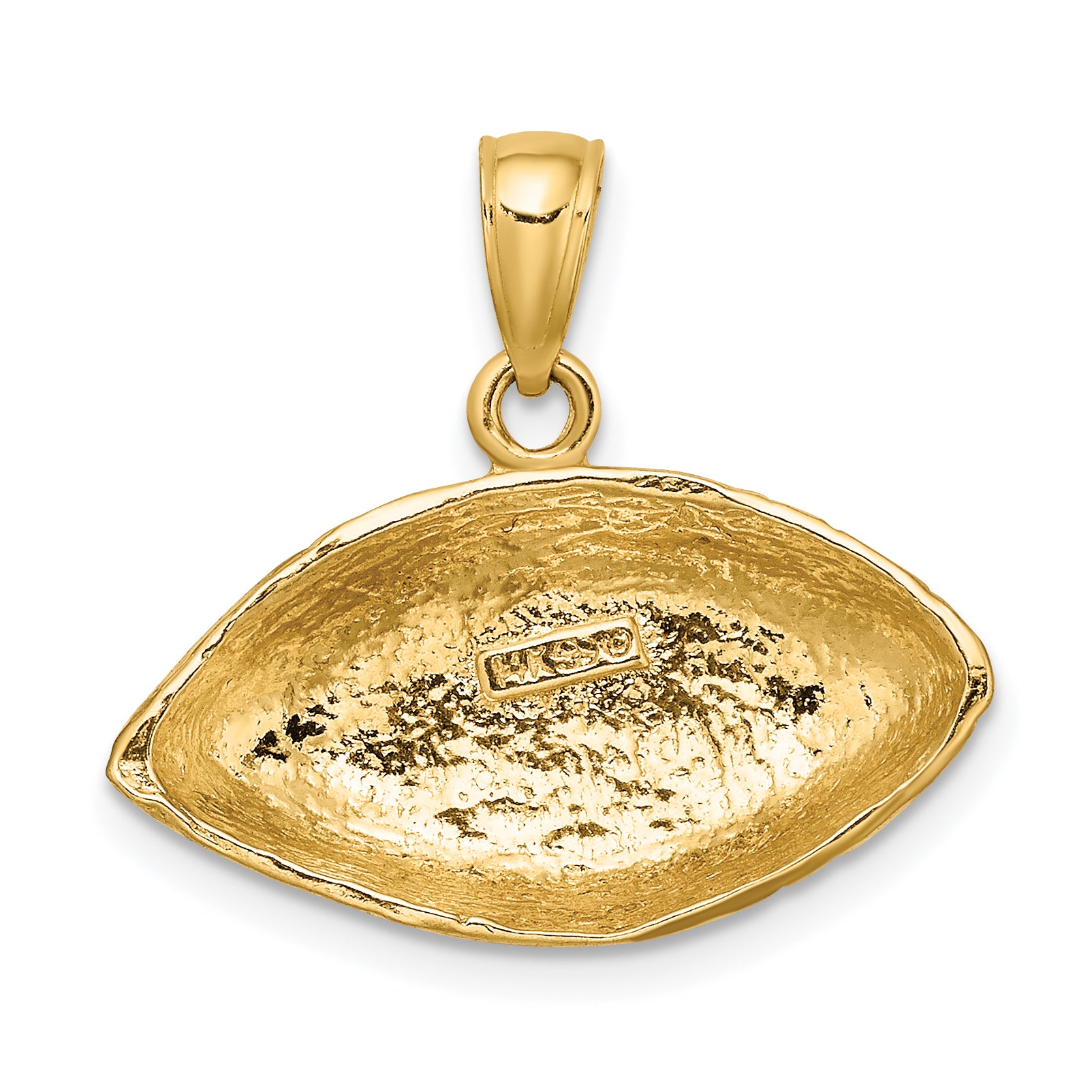 14k Polished Open-Backed Football Charm