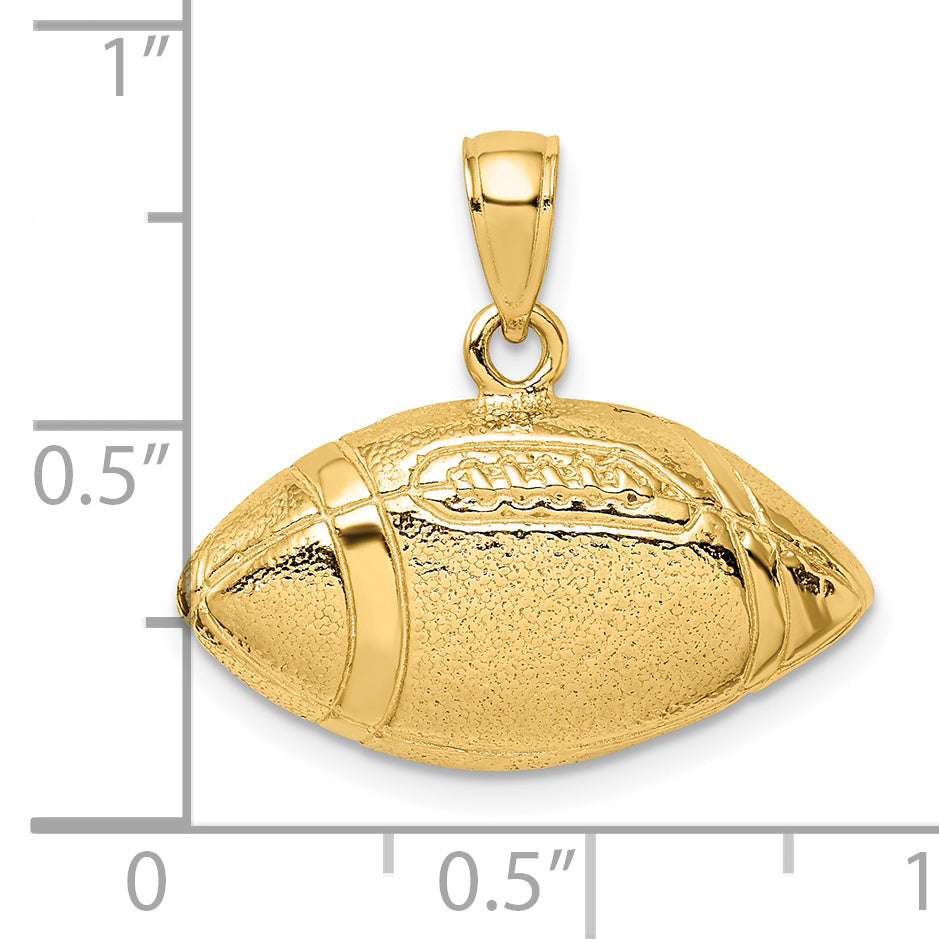 14k Polished Open-Backed Football Charm