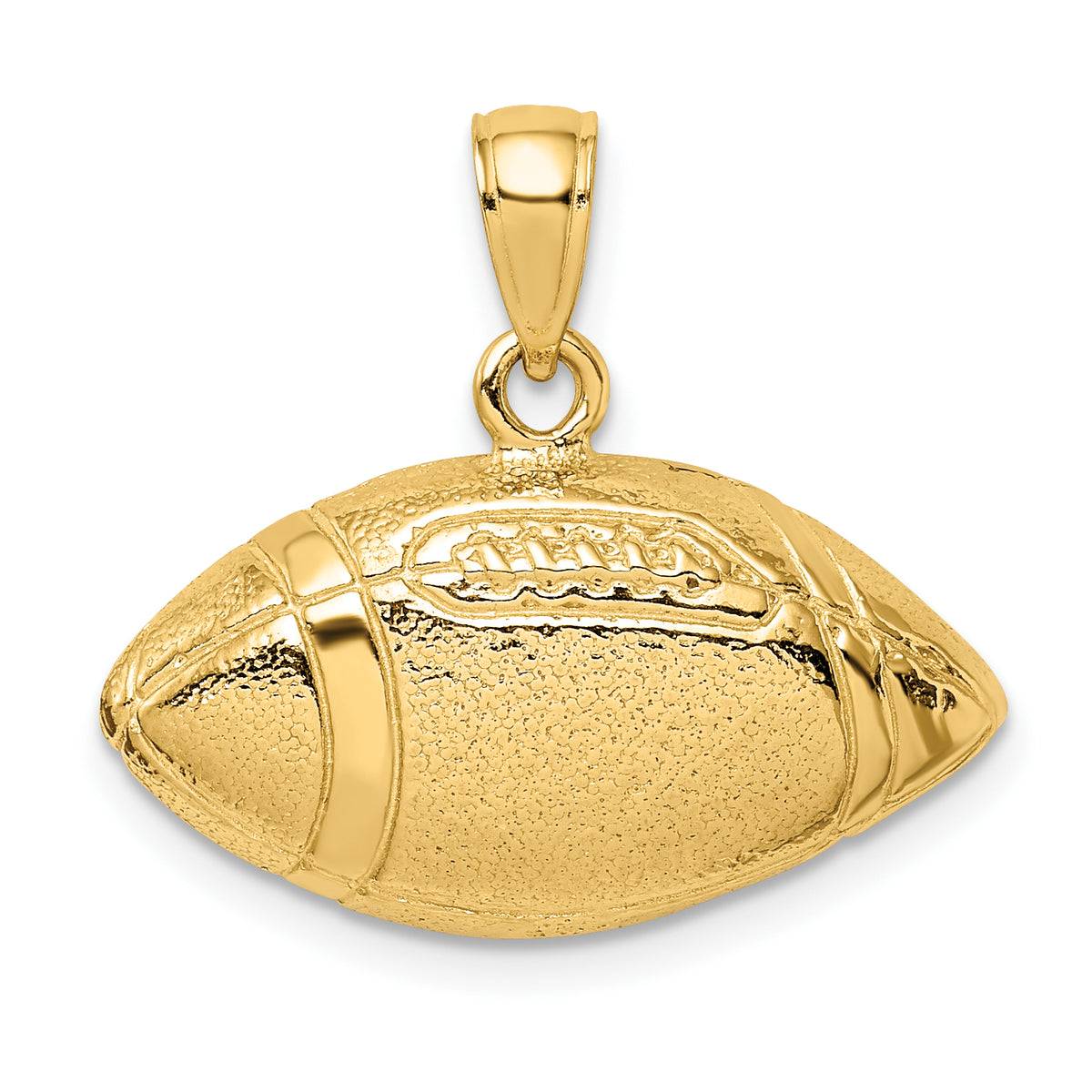 14k Polished Open-Backed Football Charm