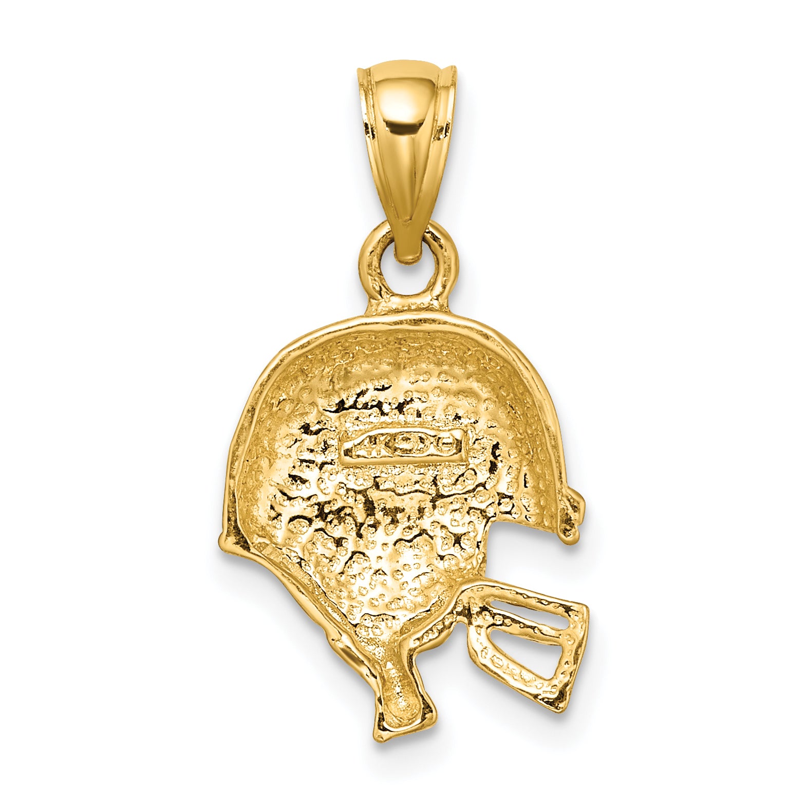 14k Polished Open-Backed Football Helmet Charm