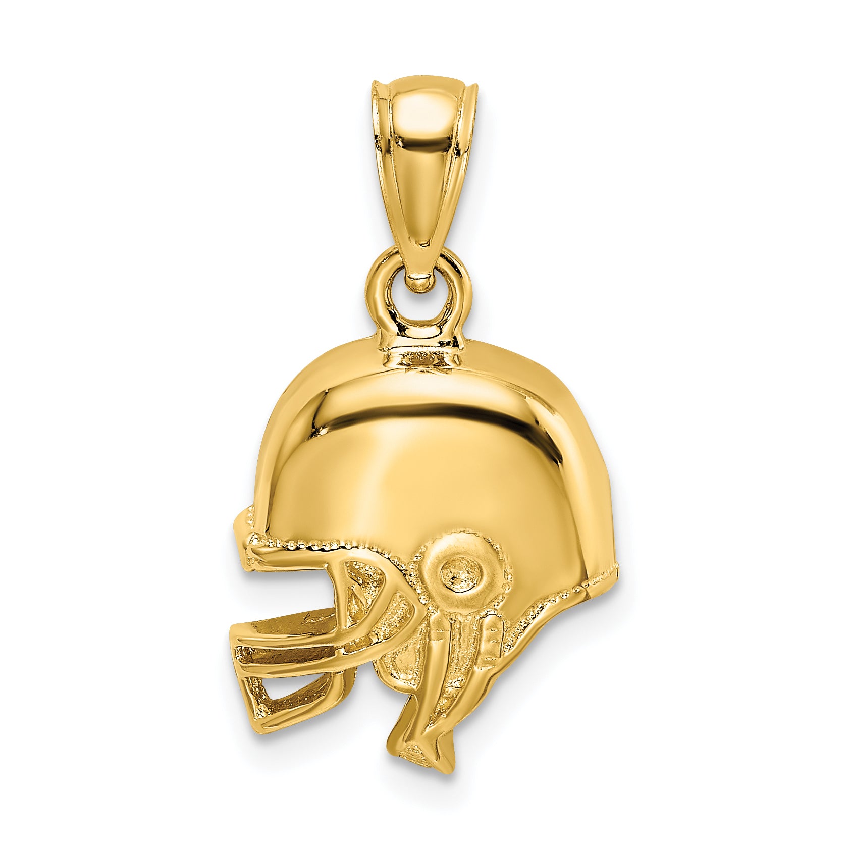 14k Polished Open-Backed Football Helmet Charm